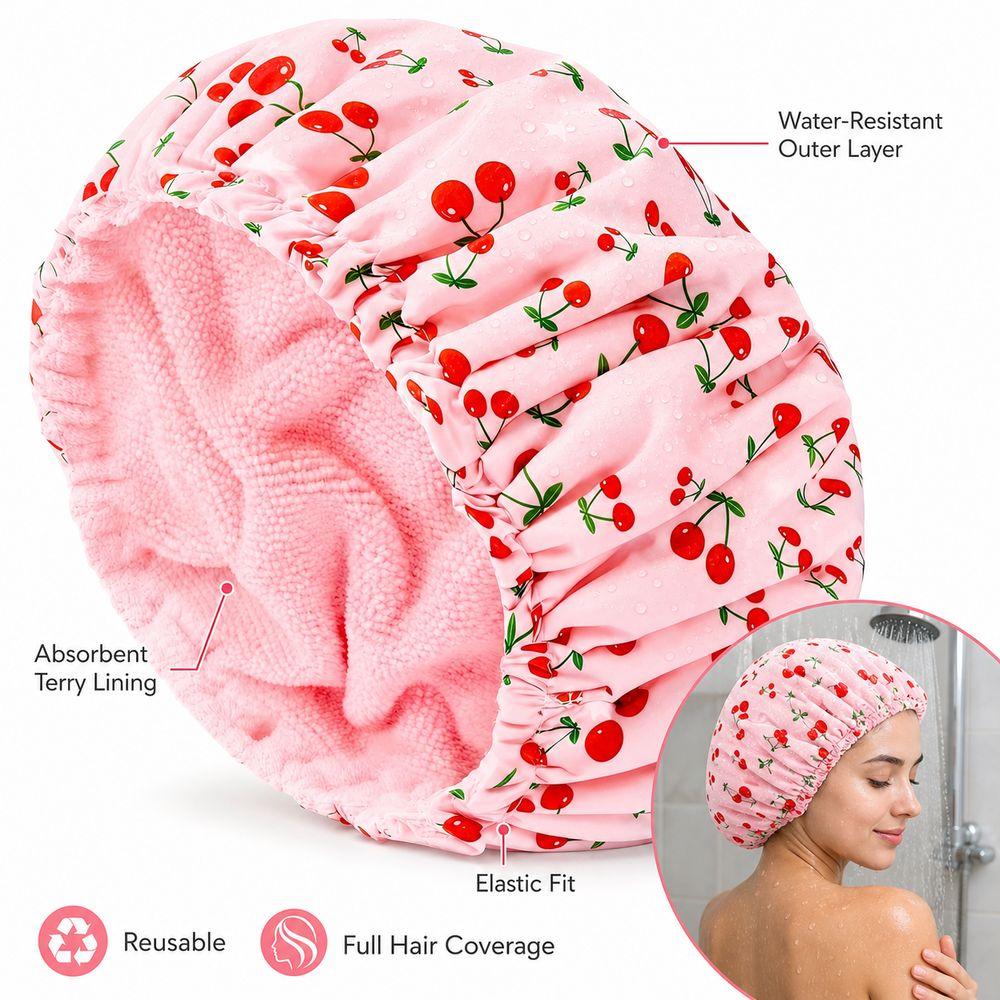 Water Resistant Shower Cap Soft Hair Drying Cap Durable Bathing Cap Home Use