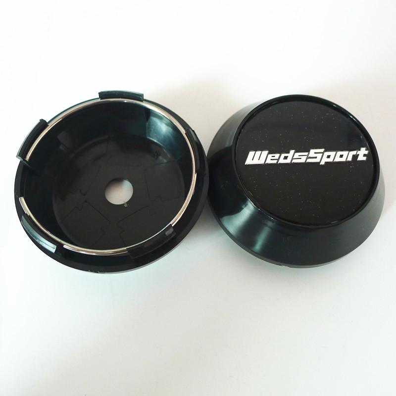 4pcs 65mm WedsSport Wheel Center Caps Hub Weds Sport Logo Emblem Badge Rims Cover Car Styling Accessories