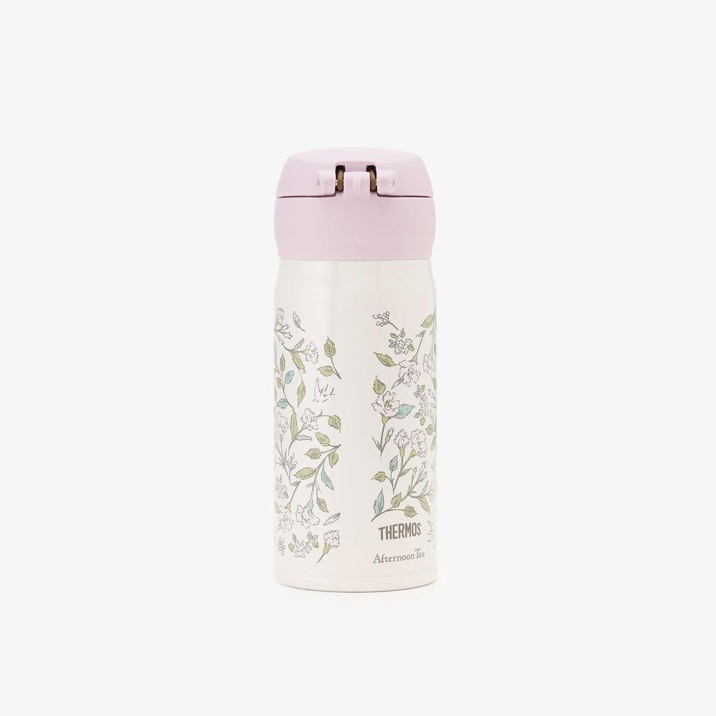 Afternoon Tea Living HS99 Flower Art Thermos Purple One-Touch Bottle, 350ml,