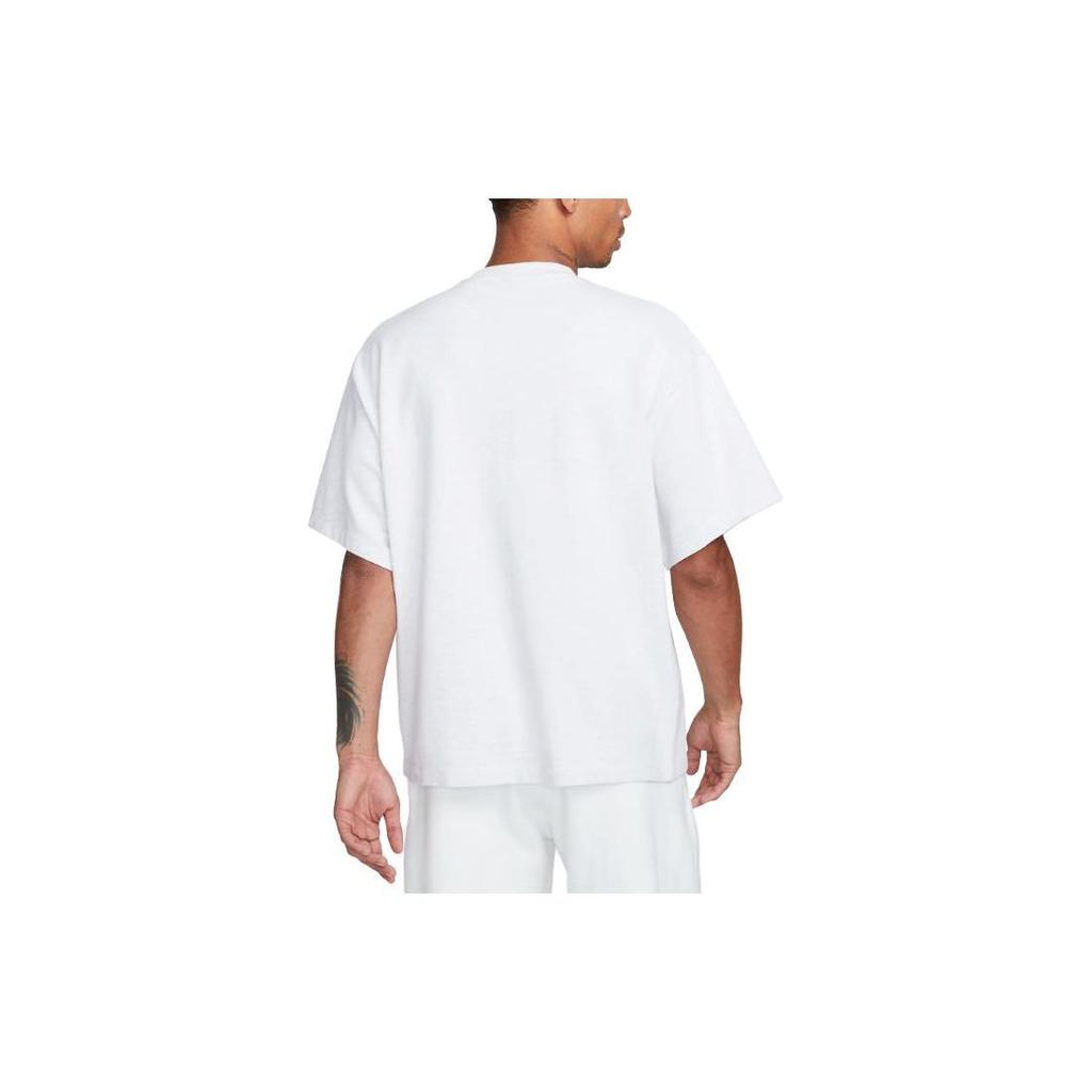 Nike Solo Swoosh Solid Logo Round Neck Loose Fit Short Sleeve T-Shirt Men Tops White FB7865-051