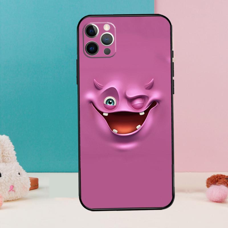 3D funny face Cute Phone Case For iPhone 17 Air 16 15 13 12 11 14 Pro Max 12 13 mini 15 16 Plus 16e Cover Coque