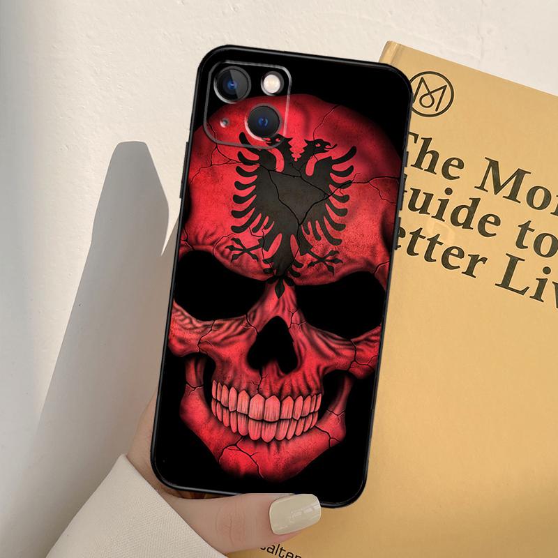 Albanische Flagge Adler Handyhülle Für iPhone 17 16 15 13 11 12 14 Pro Max mini XR 16e 15 16 Plus 17 Air Vollabdeckung