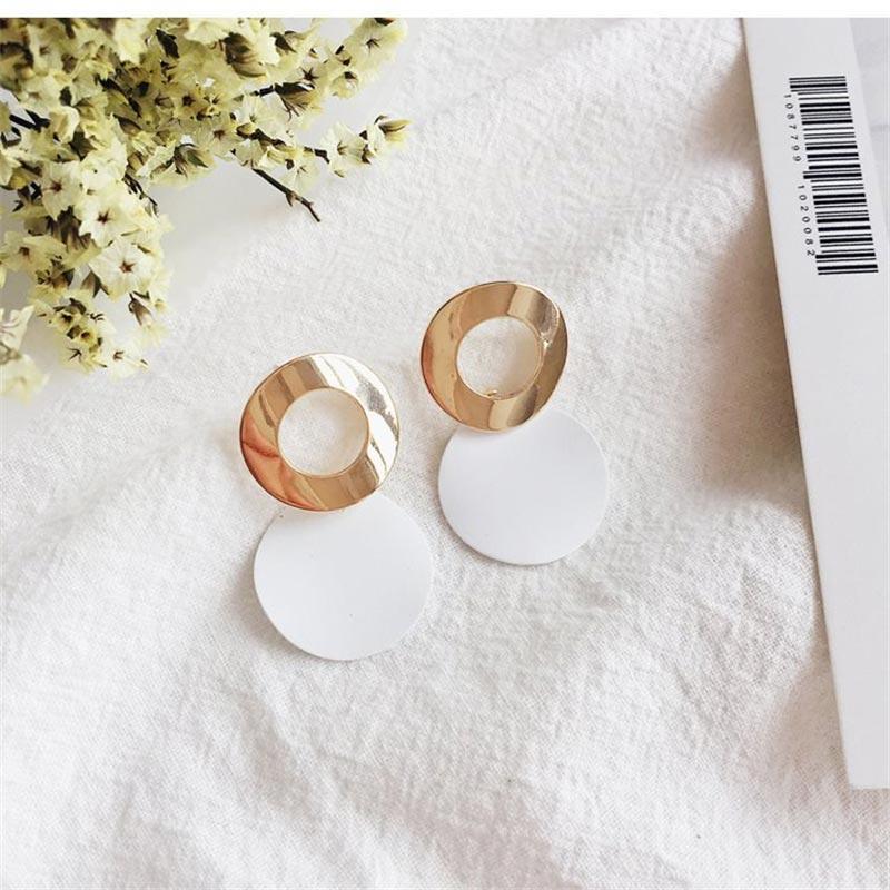 Big Statement Earrings Red Black White Gold Round Circle Oval Geometric Earrings for Women Punk Metal Earring Boho Jewelry 2020