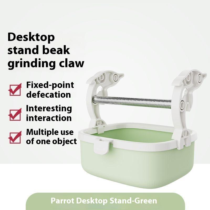 Heimtierbedarf Papagei Festpunkt-Defäkationsstation Toilettenkot-Training Bodenstehender spezieller Vogel-Desktop-Ständer