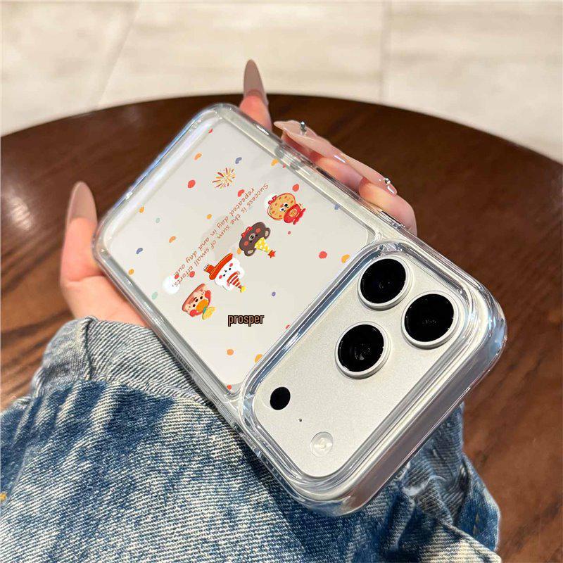 Compatible Apple 17 Pro Max Orange iPhone 17 Case with Cute Animals for 16 Pro - High-End Feel