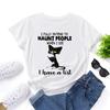 Learning Cats Cotton T-Shirt Short Sleeve Round Neck Women 2d Print Tops