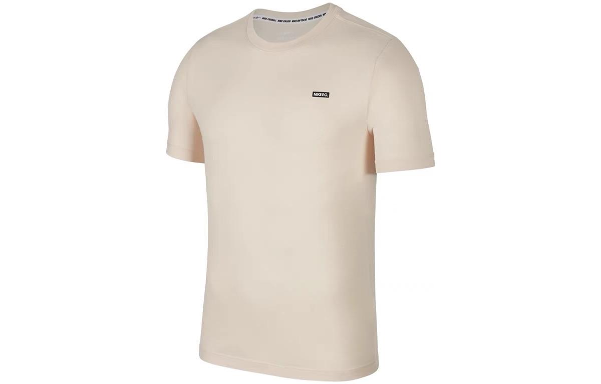 Nike T Shirts Men s Ecru Crew Neck Moderate Straight Fit BQ7681-838 XXL