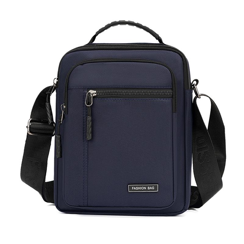Men's Oxford Crossbody Bag Middle-Aged Sports Travel Shoulder Bag Multi-Compartment Mobile Phone Bag