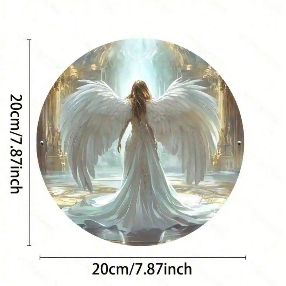 Metal Angel Wings Wall Decor 8x8 Inch Rustproof Vintage Sign for Indoor Outdoor Garden Home Art