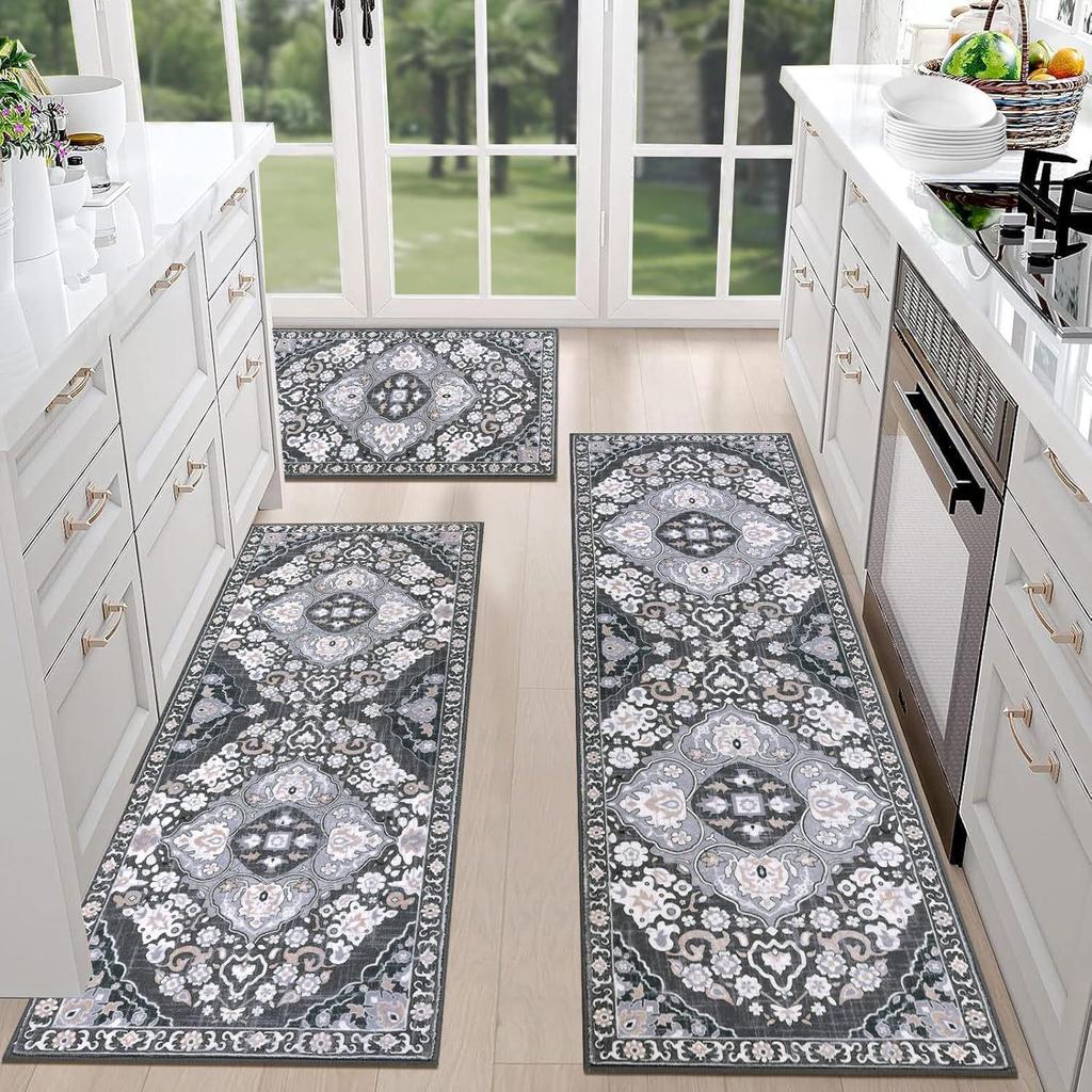 Bohemian Ethnic Dirt-Resistant Corridor Rug - Machine Washable, Absorbent, Long Strip Floor Mat for Kitchen