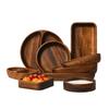 Solid Walnut Wooden Fruit & Salad Bowl - Round Plate for Dining & Household Use