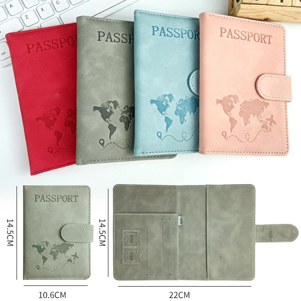 TARATI Capa de Passaporte PU Leve para Viagem com Porta-Cartões e Nome, Cor Azul Marinho, Anti-Skimming, Material, Multifuncional