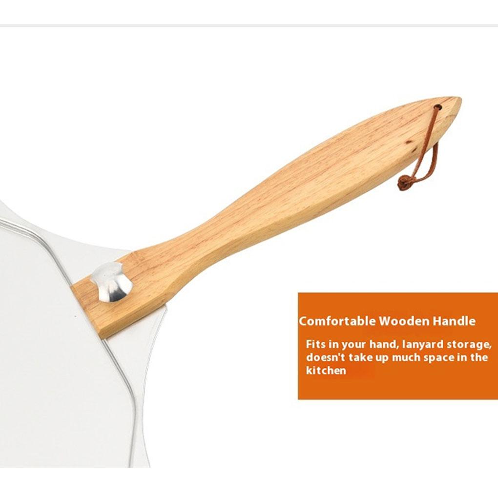 Cake Spatula Baking Tool Sturdy Wooden Handle Easy To Store Wooden Handle Transfer Pizza Spatula