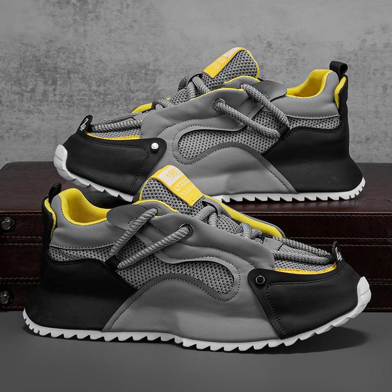 Sommer Herrenschuhe Größe 44 neue Herren Mesh atmungsaktive Sneaker höhenverstärkende Sport bequeme Freizeitschuhe für Herren