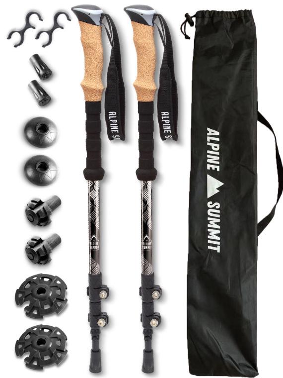 Professional Trekking Poles: 7075 Aluminum Alloy & Carbon Fiber, Portable Outdoor Mountaineering Equipment