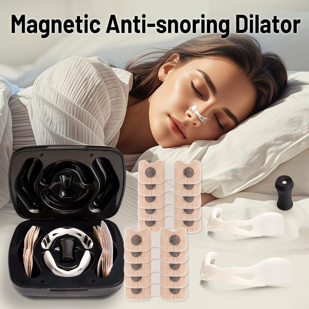 Kit de démarrage de dilatateurs nasaux magnétiques pour respiration nasale Bandes nasales Pince nasale Anti-ronflement Améliore le sommeil Aide à prévenir le ronflement