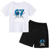 Children Summer Six Seven 67 Cartoon Print Casual Set Clothes T-shirt+Shorts 2P Charming Boy Girl Toddler 3-12 Yrs Short-sleeved