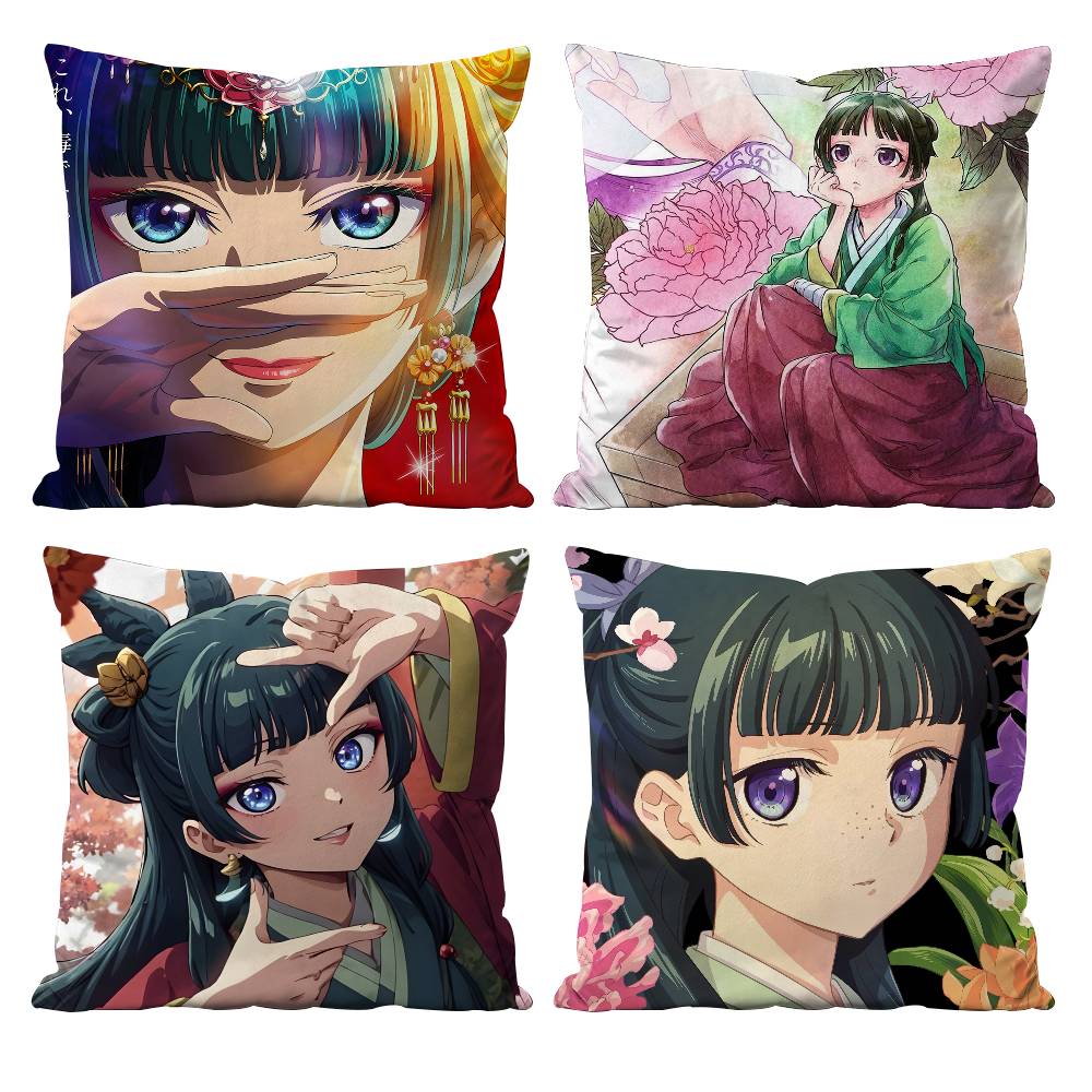 The a-Apothecary Diaries maomao Pillow Case Anti-dustmite Pillowcase Invisible zipper silky short plush Sofa cushion cover