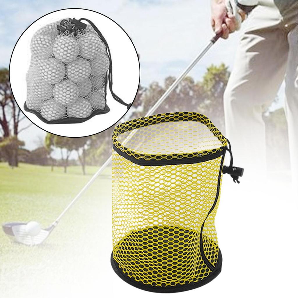 Portable Golf Ball Net Bag Durable Polyester Storage Sack Breathable Mesh Design for Outdoor Travel and Golf Equipment