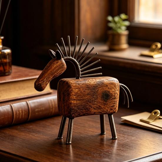 Artistic Horse Sculpture Tray Abstract Figurine, Rustic Statue for Desk Decorative Animal Decoration, Farmhouse Shape Home Office