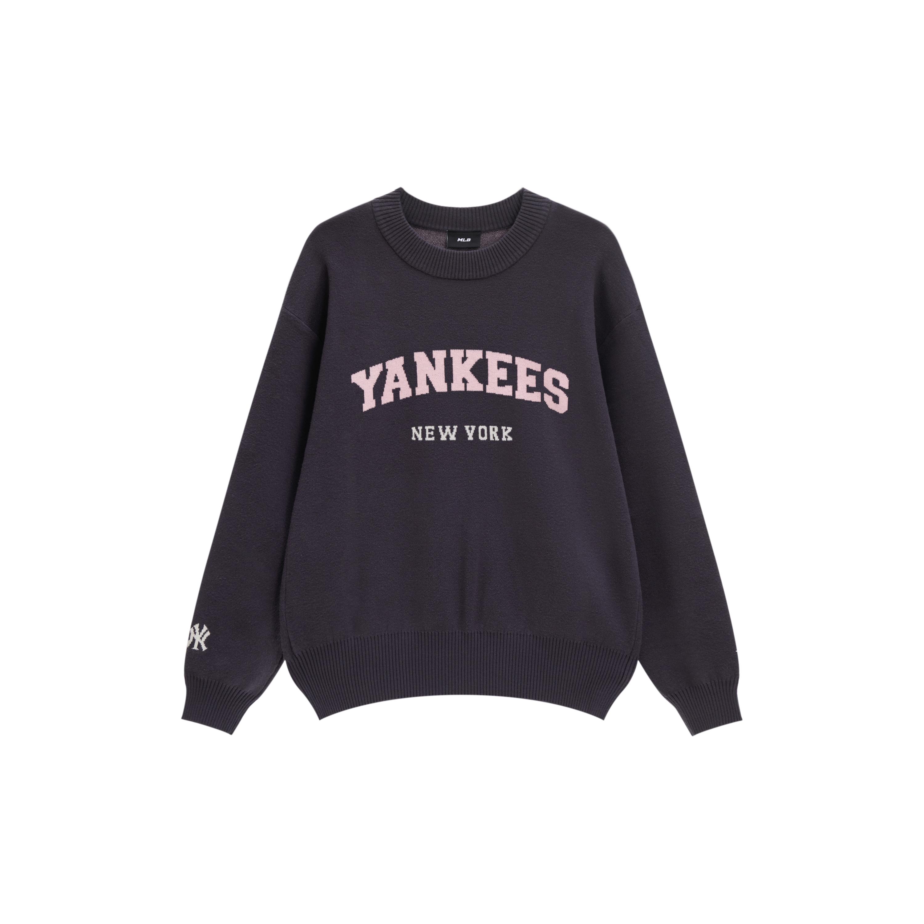 MLB College Style Series Knitwear Unisex Dark Gray Crew Neck Moderate A line 3AKPV0134-50CGS S