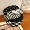 Korean Version Black White Checkered Retro Sponge Hair Hoop Fashionable Hundred Straps Headband New Hair Accessories for Women