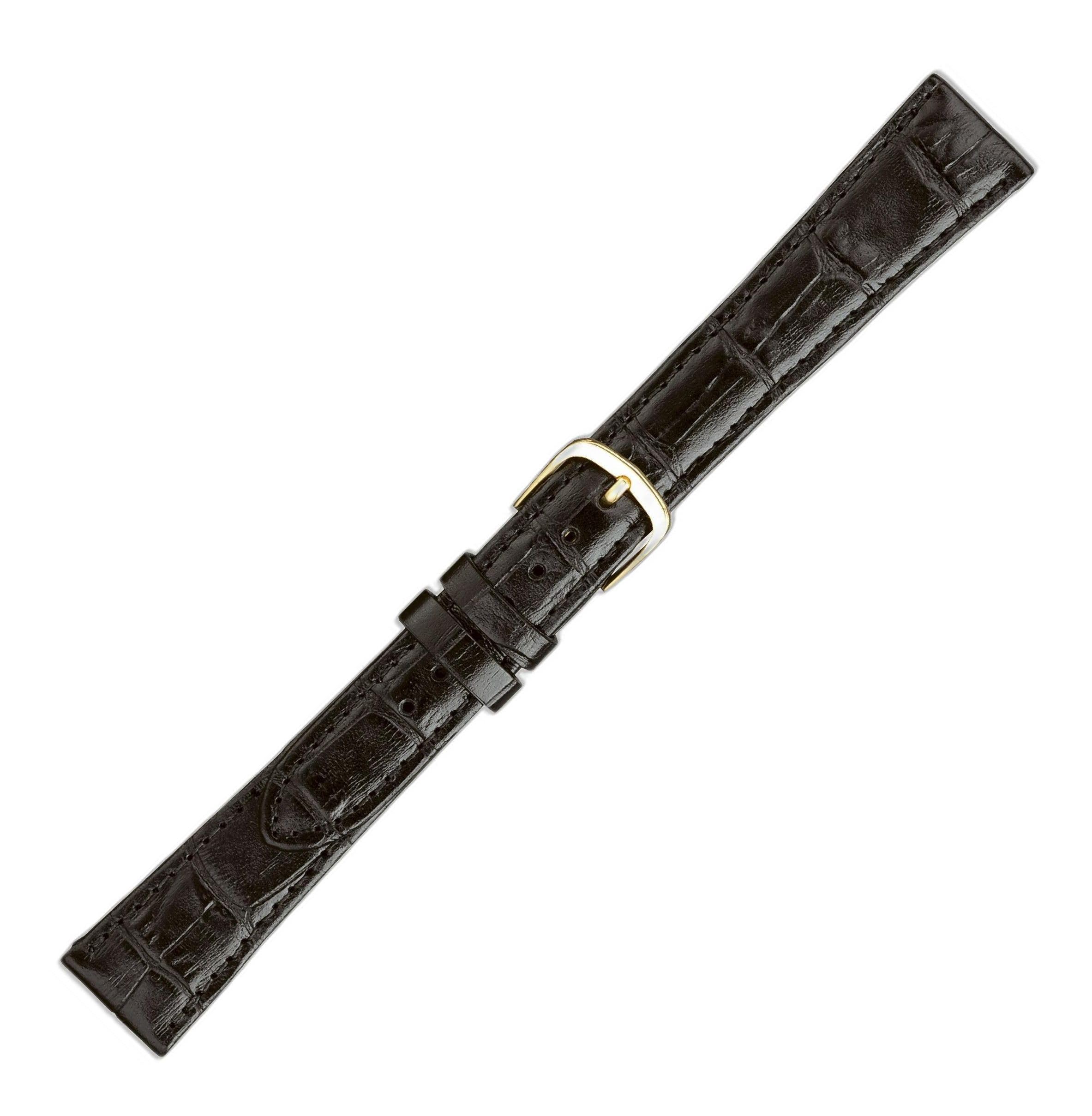 

[EICO] maruman watch band, cowhide (embossed crocodile), L size, made in Japan, G 85211, black, 18mm