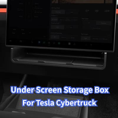 Under Screen Storage Box for Tesla Cybertruck 2025 Central Control Hidden Storage Box Organizer Tray Car Interior Accessories