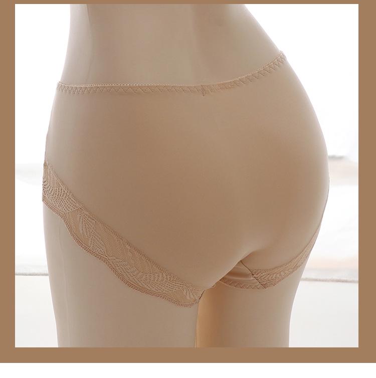 Sexy Damen-Unterwäsche in Übergröße, mittlerer Bund, nahtlos, mit Spitzenbesatz, atmungsaktiv - 200 Jin Dreieck-Slips