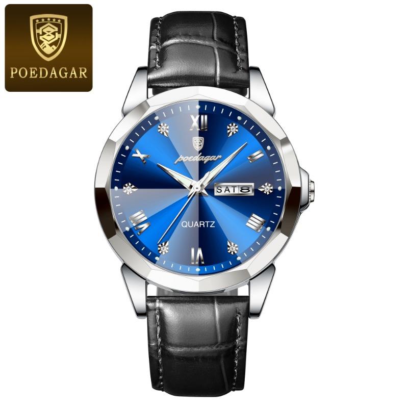 

Top Brand Belt Men s Watch Waterproof Luminous Fashion Quartz Double Calendar Temperament Watch