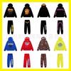 Mens Oversized Hoodie Jogger Set With Spiderweb Foam Print Casual Streetwear Outfit