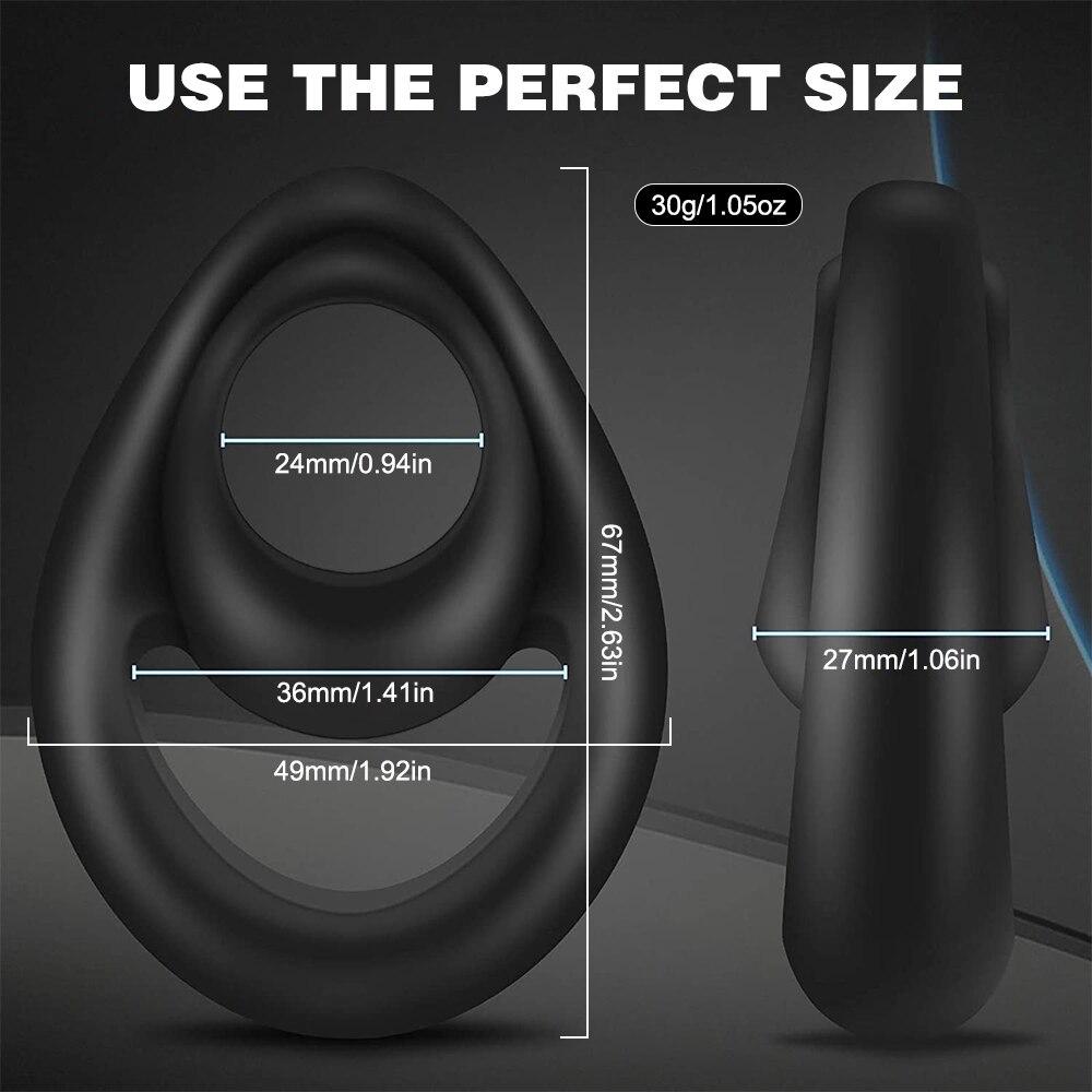 Doppelter Penisring für Männer, verzögerte Ejakulation, Erektion, weiches Silikon, Penis, Schwanz, Keuschheitsringe, Paar, Sexshops, Sexitoys für Männer