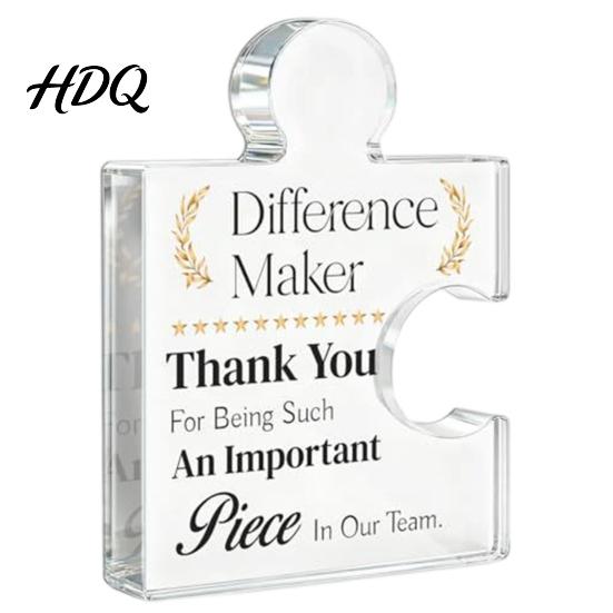 Personalized Puzzle Piece Decor Acrylic Shape Ornaments for Team Appreciation and Employee Recognition Transparent Meaningful Colleague Farewell