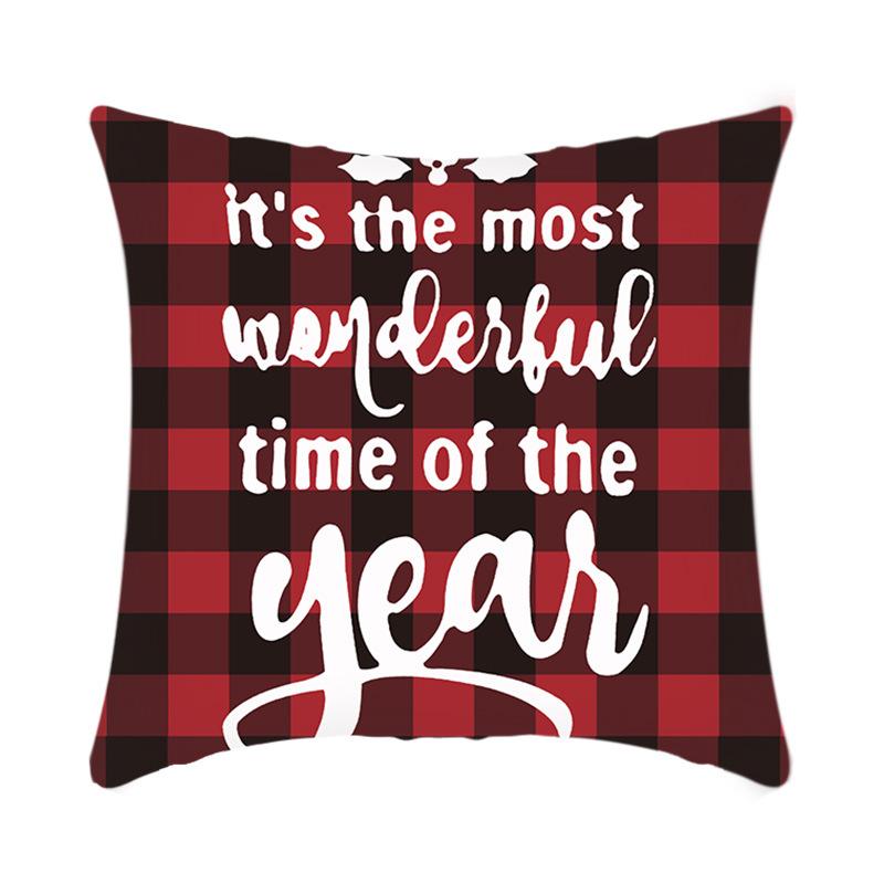 Christmas Bedside Cushion Cover Office Nap Pillow Cover Short Plush Printed Cushion Cover