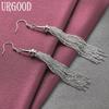 925 Sterling Silver Fashion Bar Dangle Earrings Wedding Jewelry