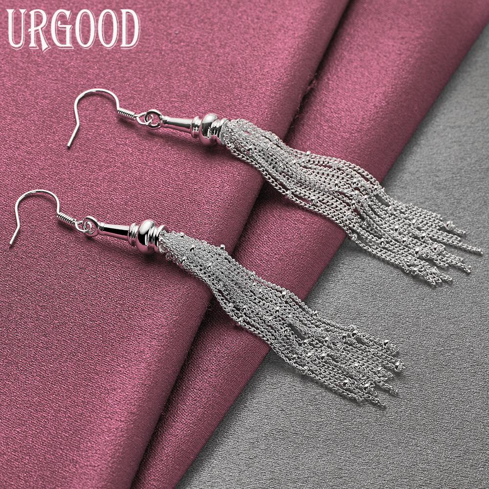 

925 Sterling Silver Fashion Bar Dangle Earrings Wedding Jewelry