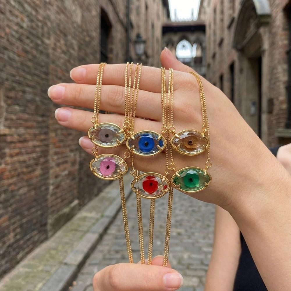 Schmuck Augen Schlüsselbein Kette Verstellbar Glas Pullover Kette Coole Dämonen Augen Halskette Mädchen