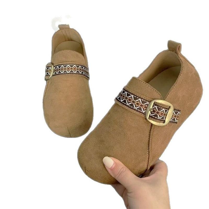 Retro Flat Bottom All-inclusive Women's Autumn New One-pedal Lazy Single Shoes Soft Sole Fashion