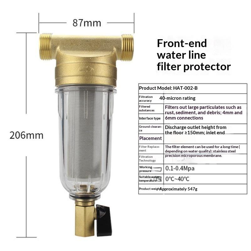 Split-Mouth Water Filters Front Purifier Copper Lead Pre-Filter Backwash Remove Rust Contaminant Sediment Pipe