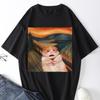 Funny Screaming Hamster Graphic Print Creative Top Casual Short Sleeve Crew Neck Tshirt Clothing for Summer Unisex Clothing