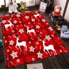 White Reindeer on Red Plaid Rug Non-slip rug suitable for living room and bedroom sofas