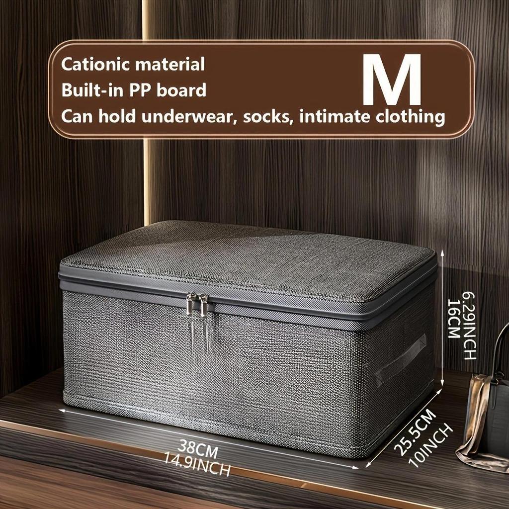 Household Flip-Top Cationic Storage Box with Lock, Large Capacity Wardrobe and Bedroom Clothes Organizer