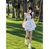 Spring and Summer Beautiful Sweet Flying Sleeves Casual Suspender Dress Fairy Skirt Waist Fluffy Skirt Small Man