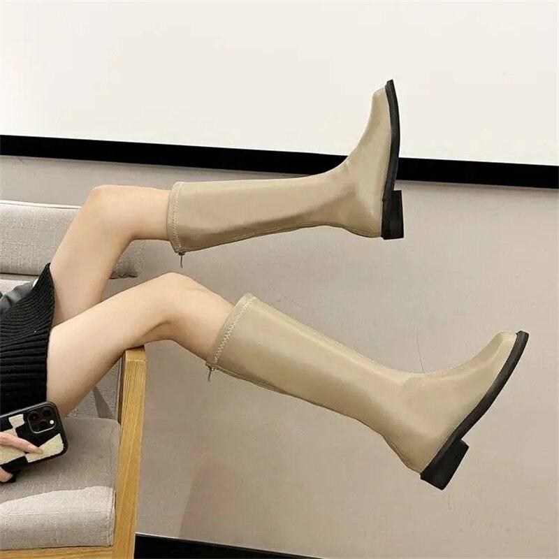 High Boots New Women 'S Shoes Women 'S Boots Fashion Autumn And Winter Elastic Thin Knight Boots Exquisite Fashion Handsome Black