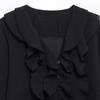 2025 Spring/Summer Women's Slim Fit V-Neck Shirt with Layered Decoration
