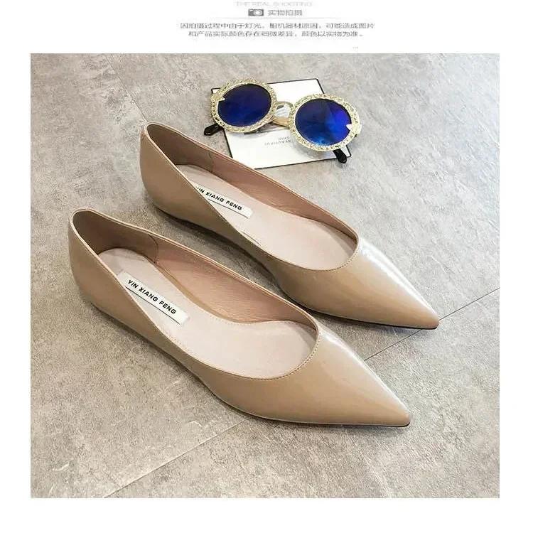 Summer Candy Color Ladies Patent Leather Slip-on Pointy Toe Light Shoes for Women Outdoor Flats 2024 Casual Shoes Loafers