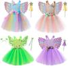 Girl's Flower Fairy Outfit Children's Birthday Dress, Tinkerbell Wings, Fairy Wand Costume, Little Fairy Dress