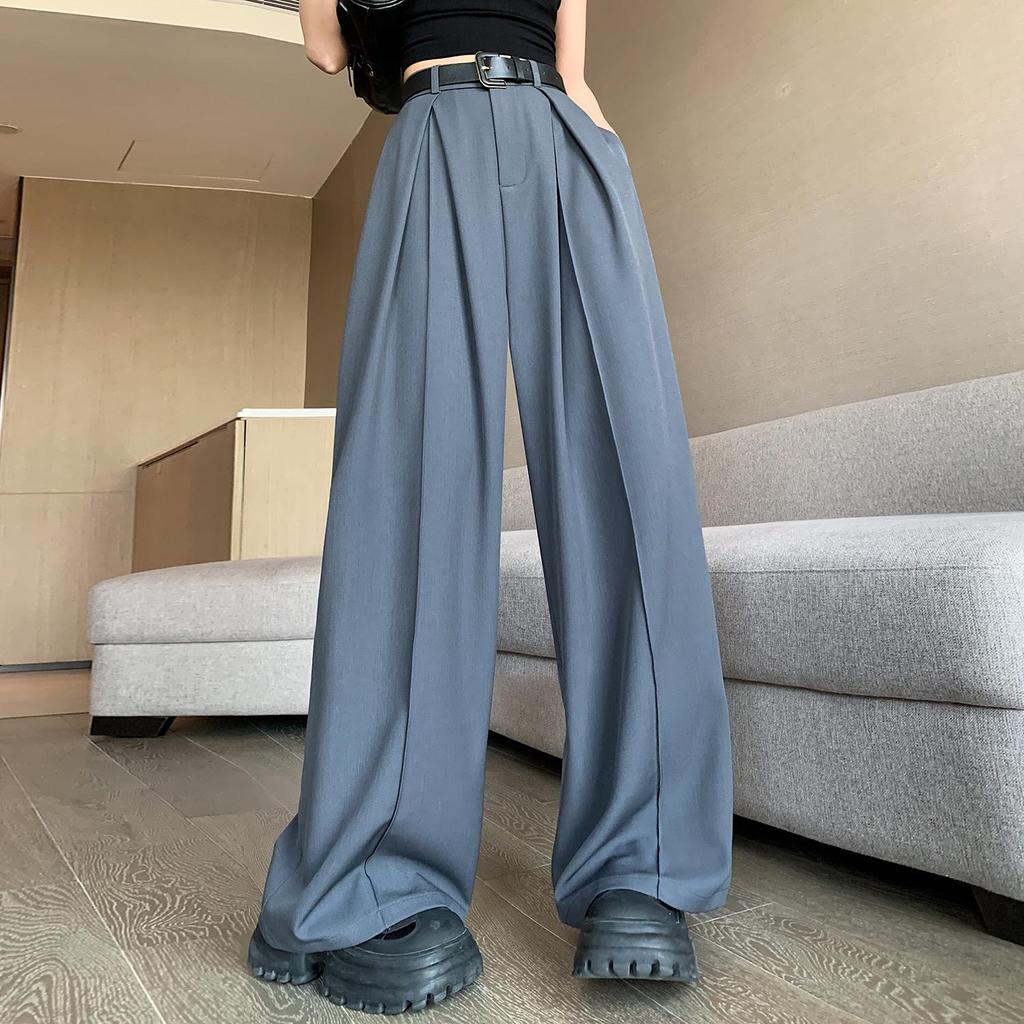 Spring High-Waisted Wide-Leg Loose Fit Pants