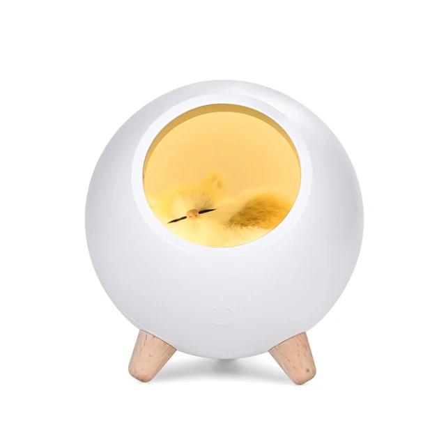 Creative LED Night Light Cute Cat Bluetooth Speaker Music Night Light Rechargeable Touch Sensing Bedroom Bedside Feeding Lamp