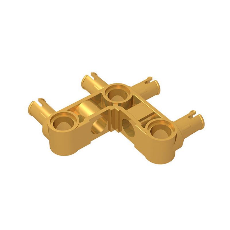 50g Compatible 55615 Small Particle MOC Right Angle Connector, 4x4 Vertical Four Studs, Three Holes Accessory